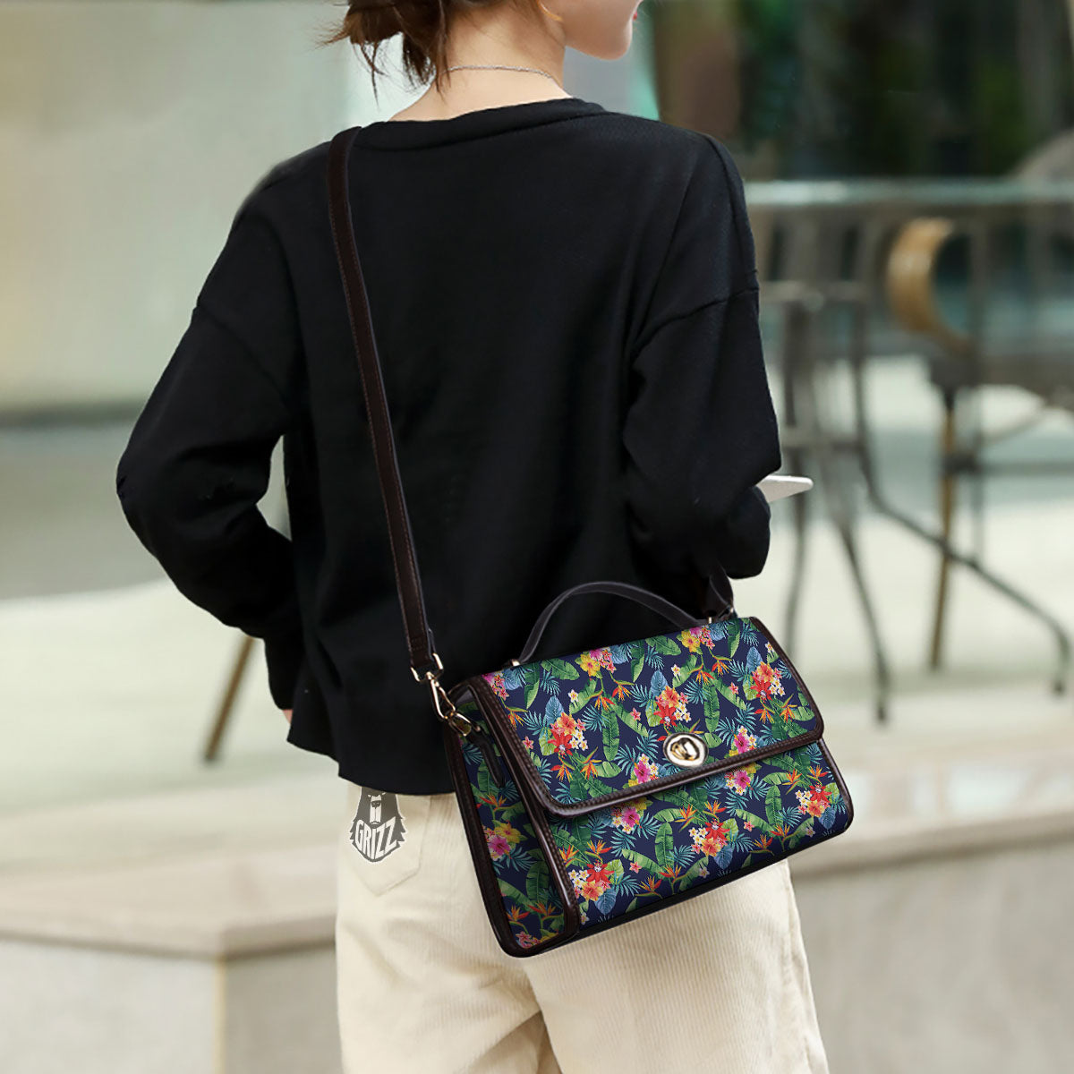 Flower Plumeria Vintage Print Pattern Women's Satchel Bag-grizzshop