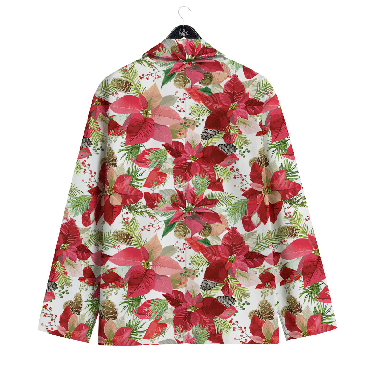 Flower Poinsettia Print Pattern Men's Sport Coat-grizzshop