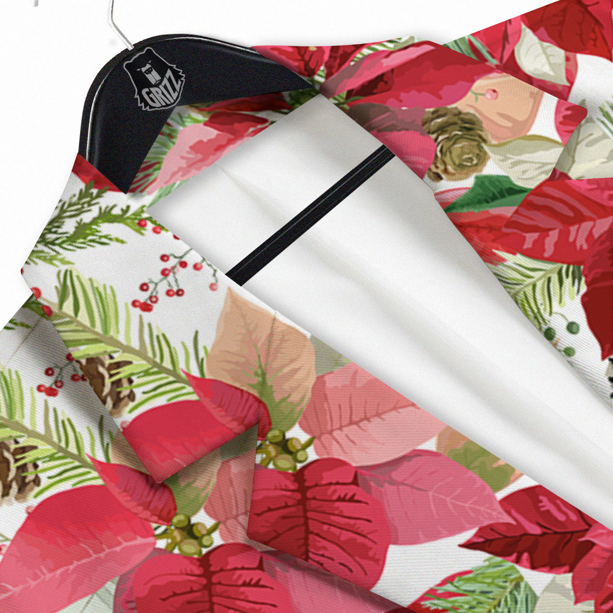 Flower Poinsettia Print Pattern Men's Sport Coat-grizzshop