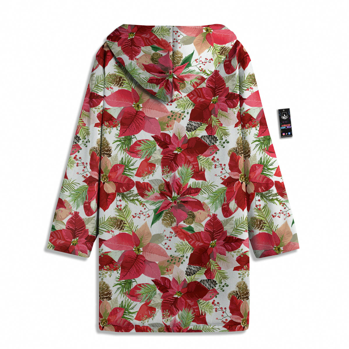 Flower Poinsettia Print Pattern Men's Windbreaker Jacket-grizzshop