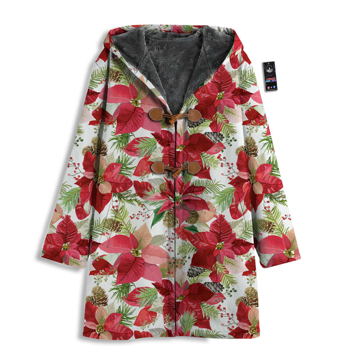 Flower Poinsettia Print Pattern Men's Windbreaker Jacket-grizzshop