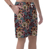 Flower Print Men's Shorts-grizzshop