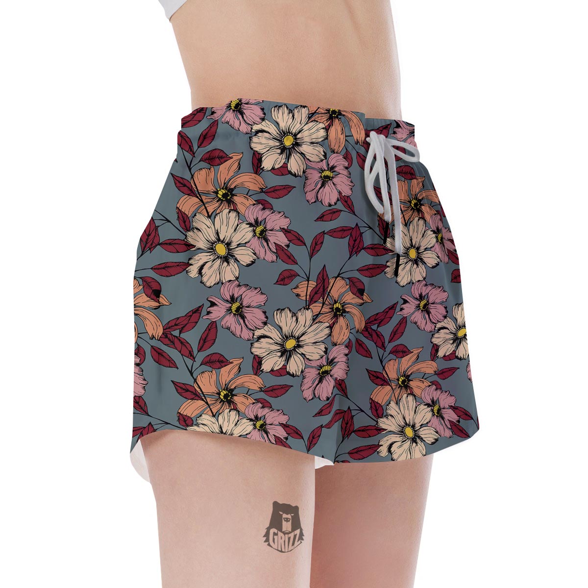 Flower Print Women's Shorts-grizzshop