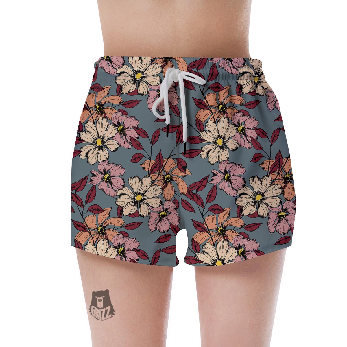 Flower Print Women's Shorts-grizzshop