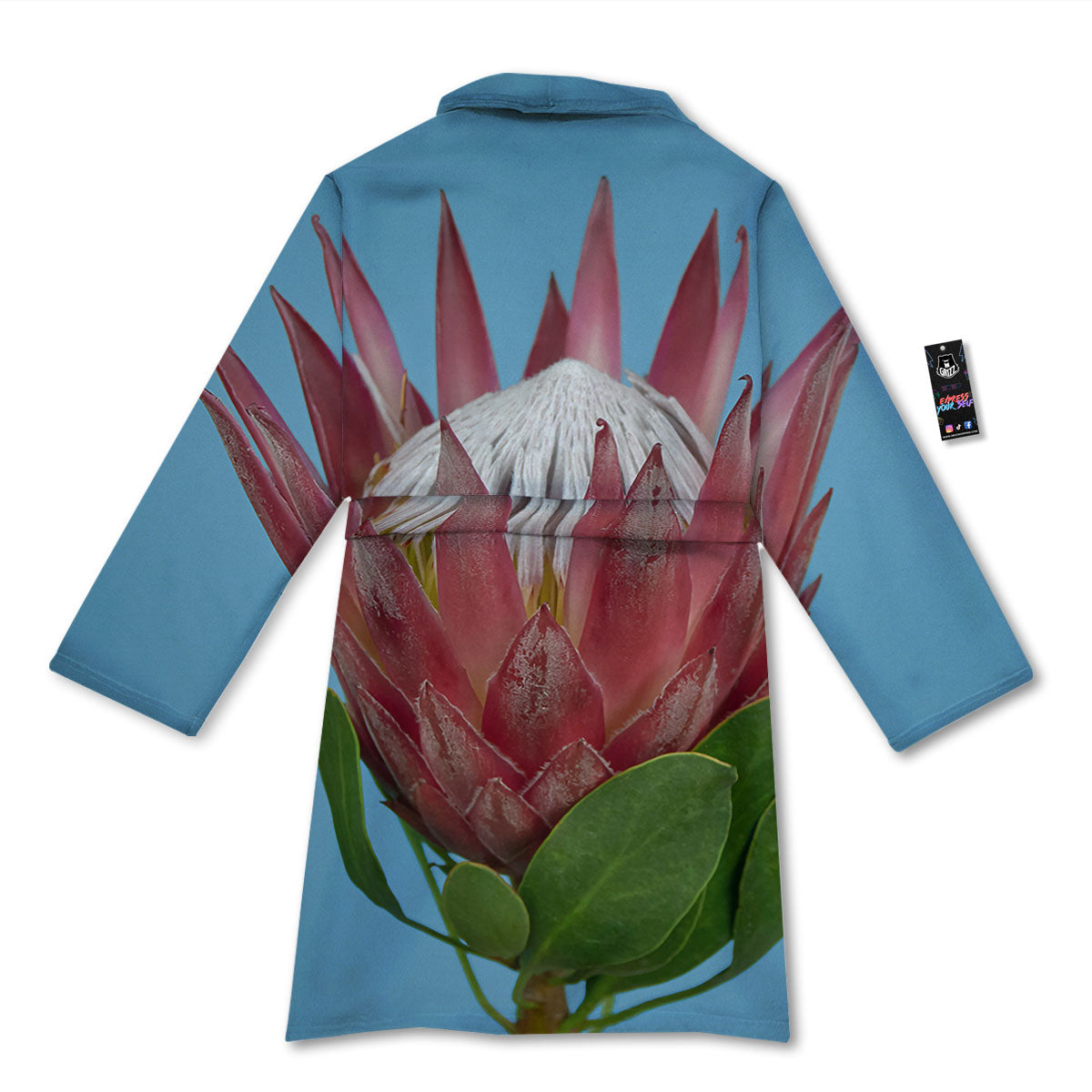Flower Protea Print Bathrobe-grizzshop