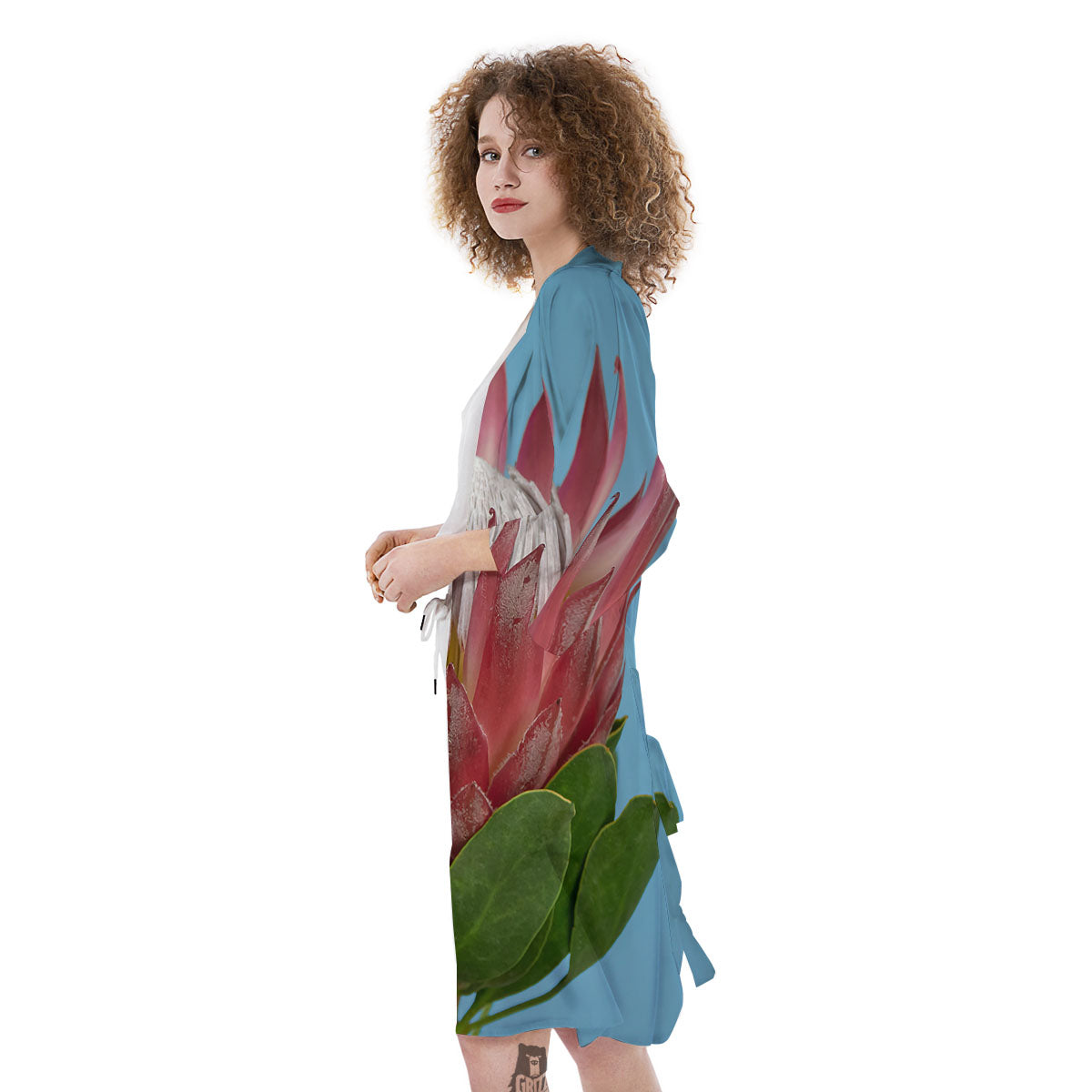 Flower Protea Print Kimono-grizzshop