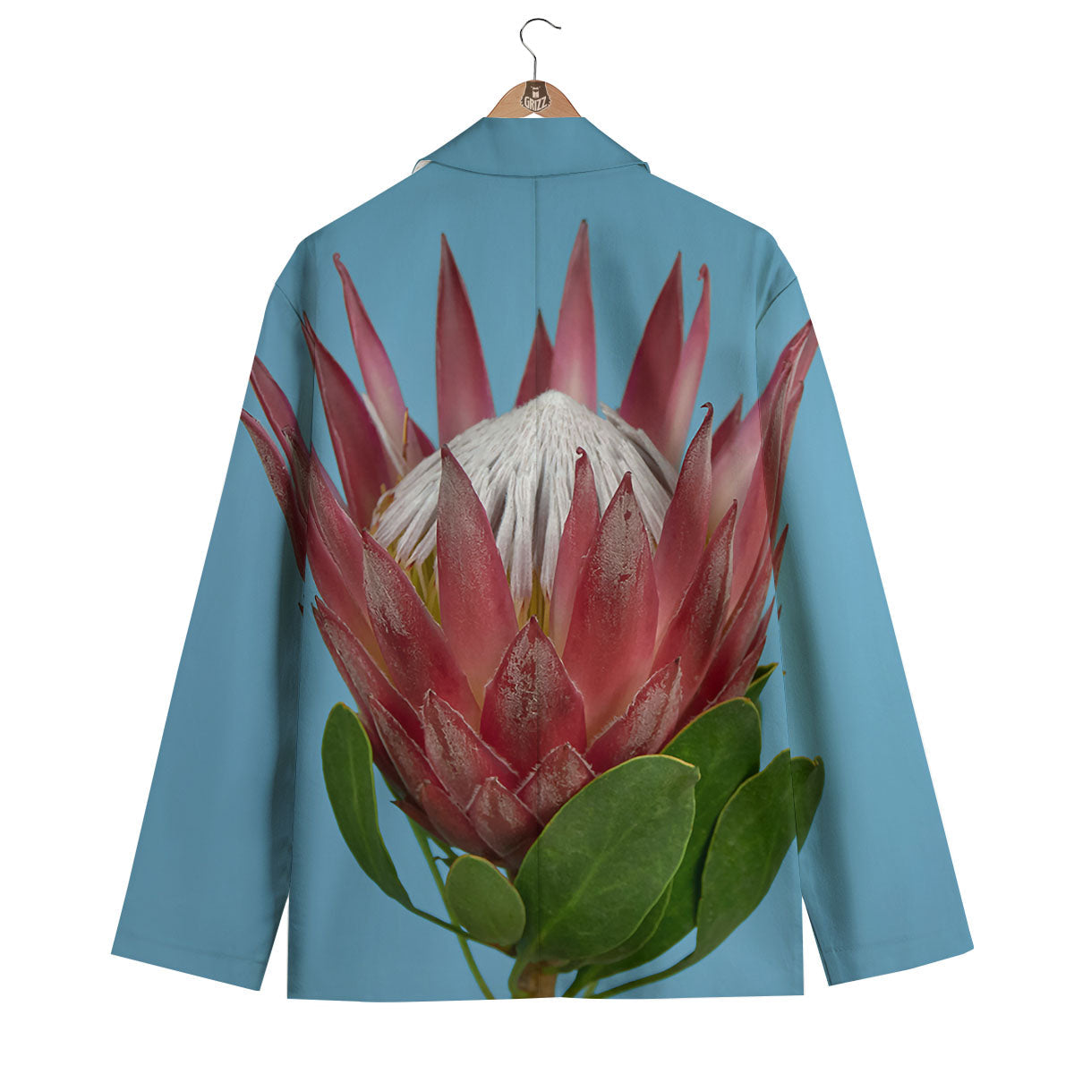 Flower Protea Print Men's Blazer-grizzshop