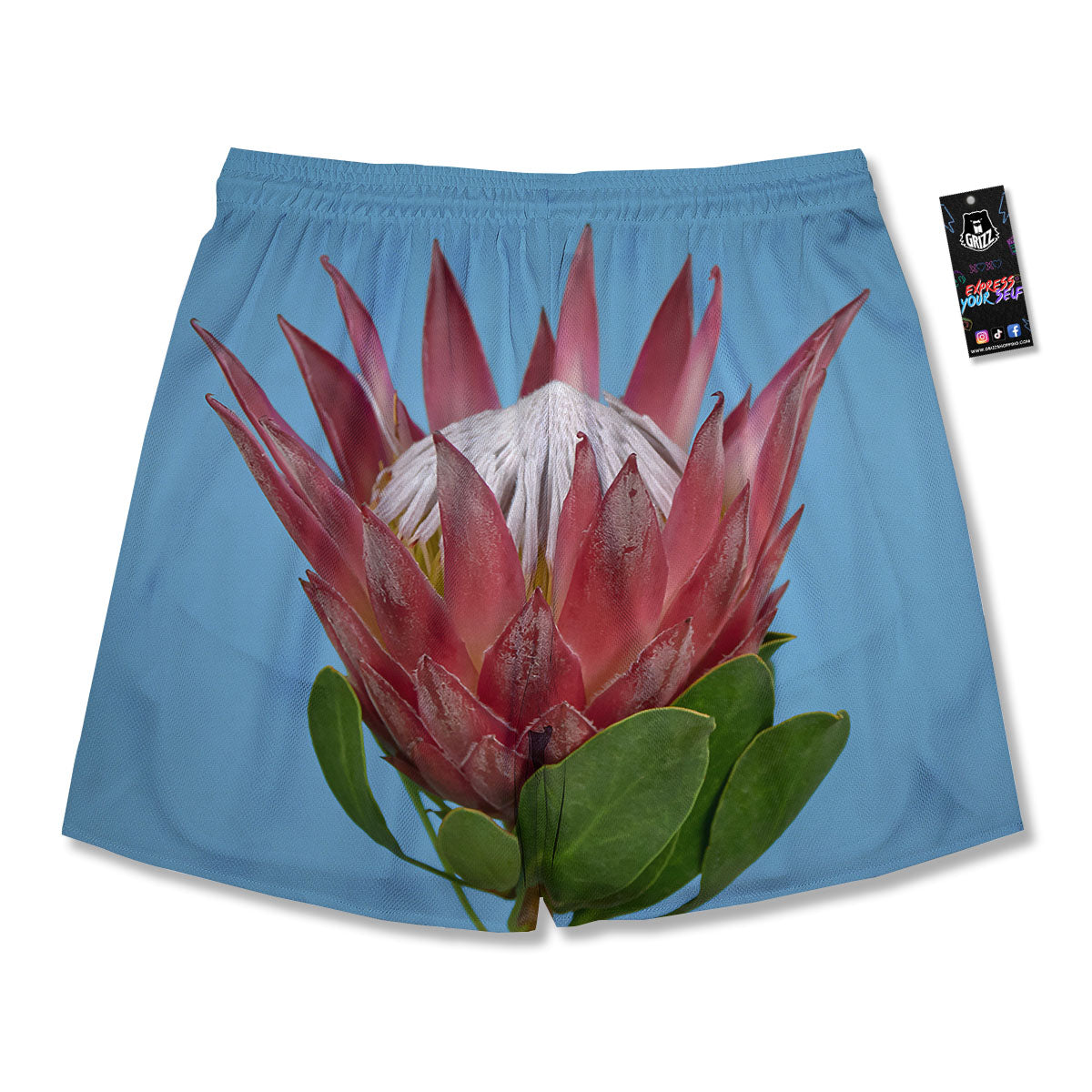 Flower Protea Print Men's Running Shorts-grizzshop