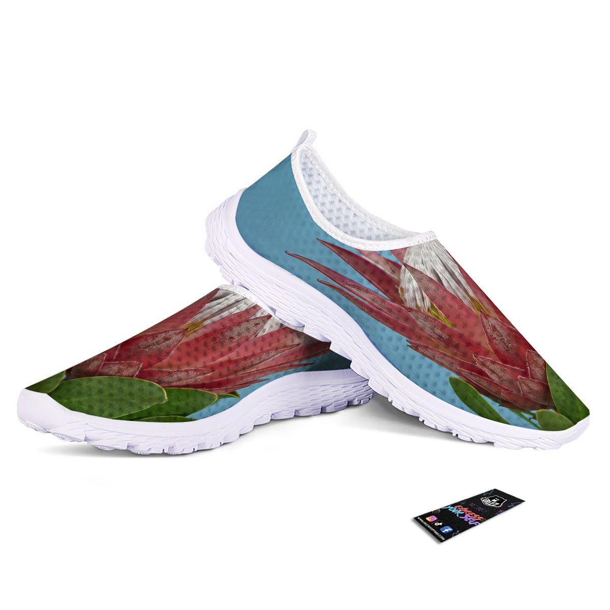 Flower Protea Print Nurse Shoes-grizzshop