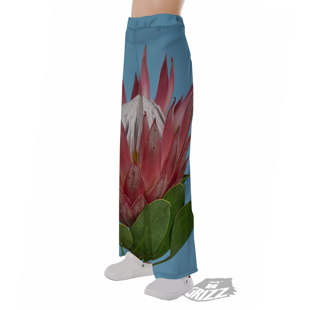 Flower Protea Print Pajama Pants-grizzshop