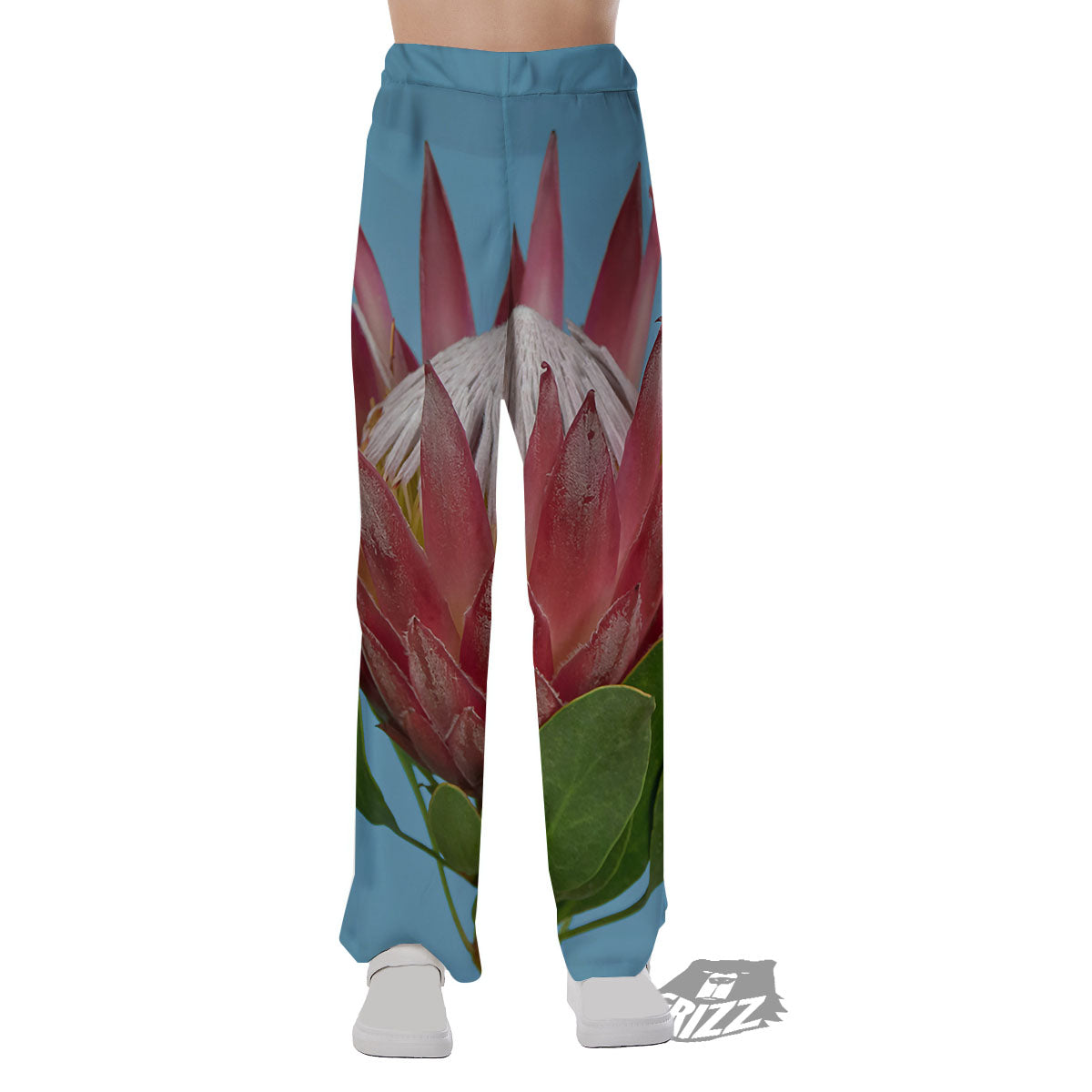 Flower Protea Print Pajama Pants-grizzshop
