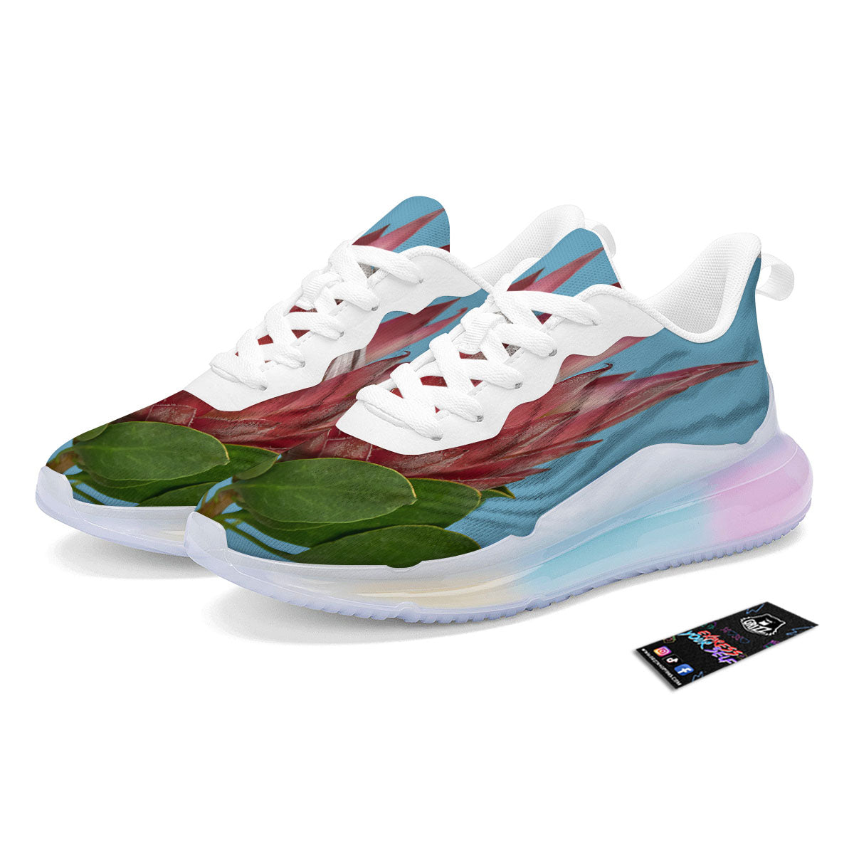 Flower Protea Print Running Sneakers-grizzshop