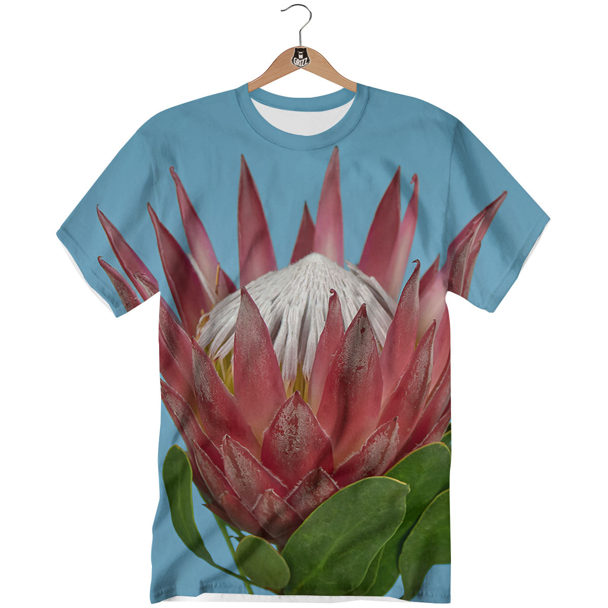 Flower Protea Print T-Shirt-grizzshop