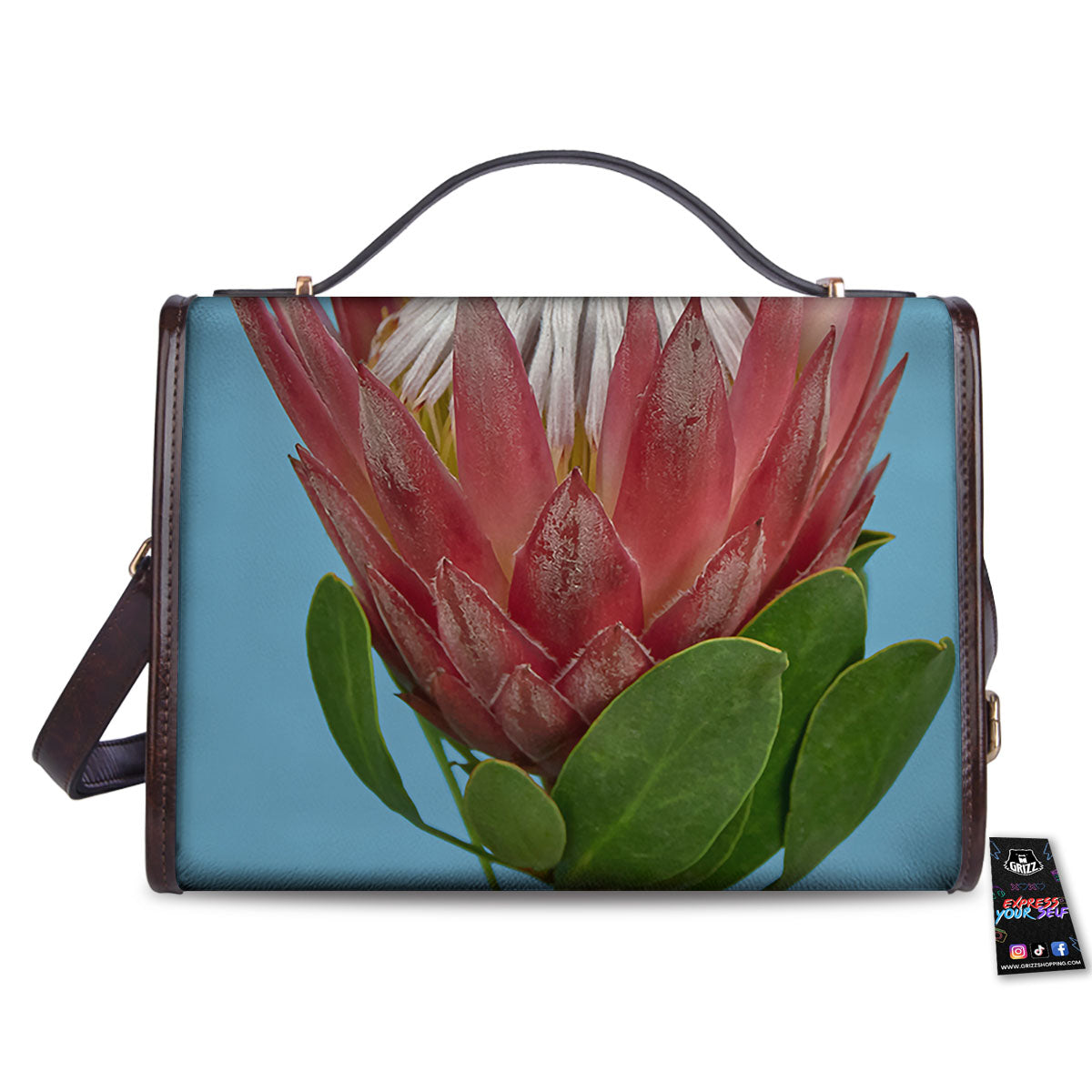 Flower Protea Print Women's Satchel Bag-grizzshop