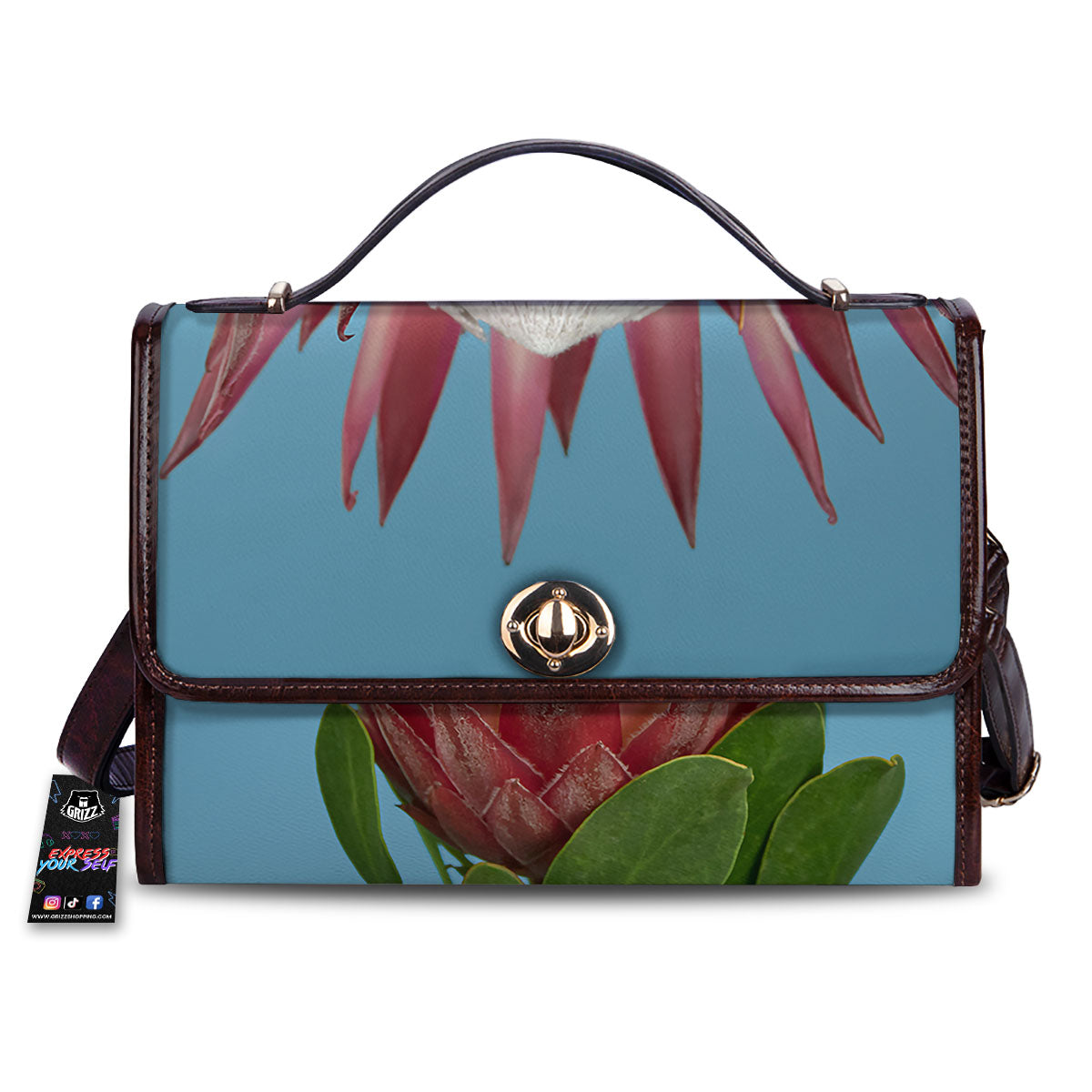 Flower Protea Print Women's Satchel Bag-grizzshop