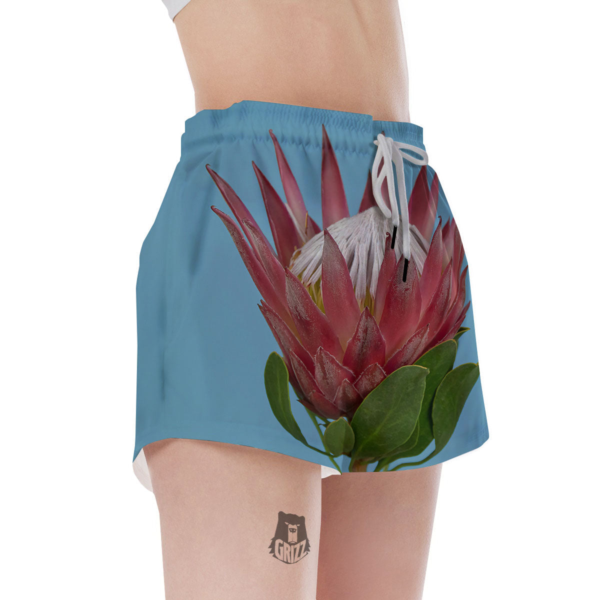 Flower Protea Print Women's Shorts-grizzshop