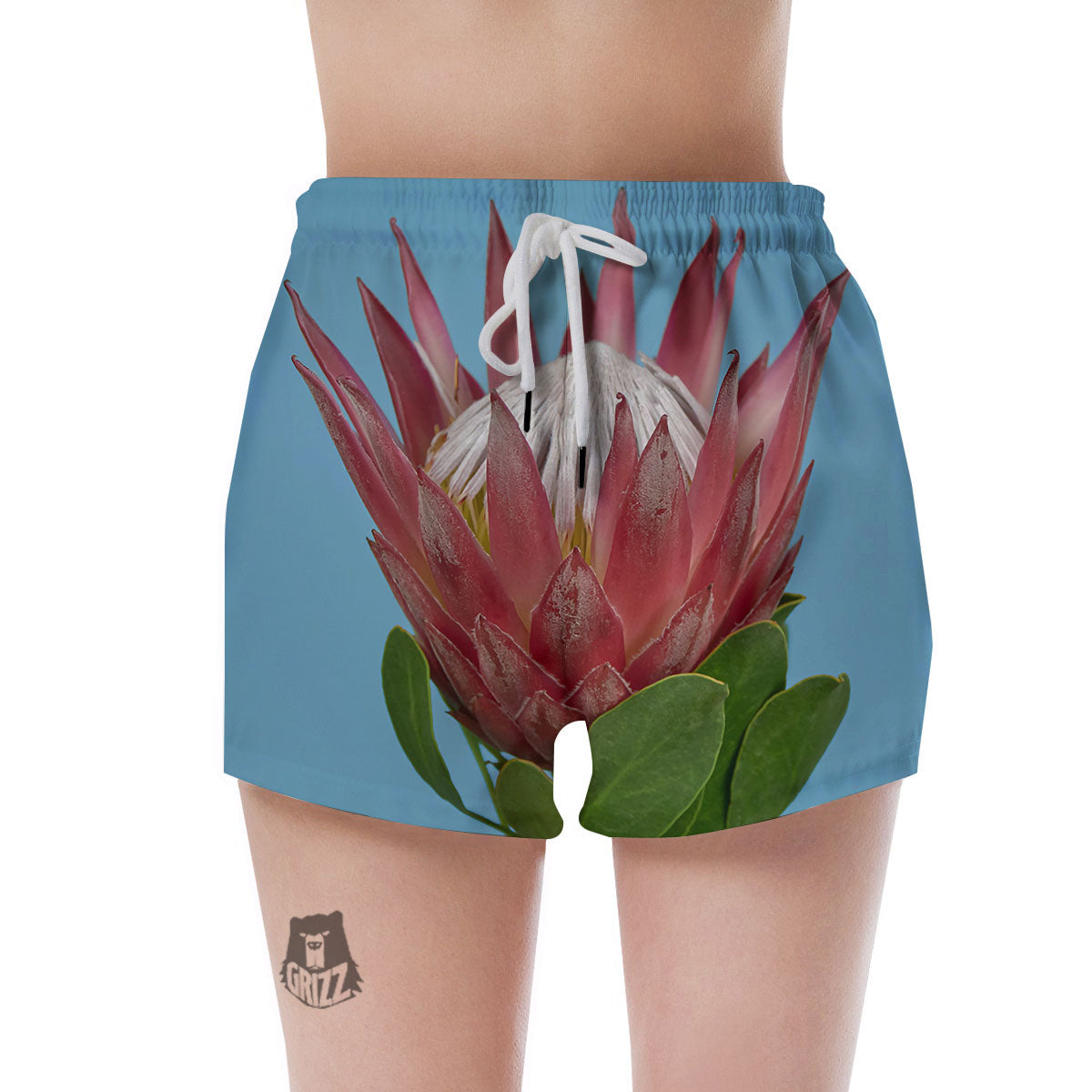 Flower Protea Print Women's Shorts-grizzshop