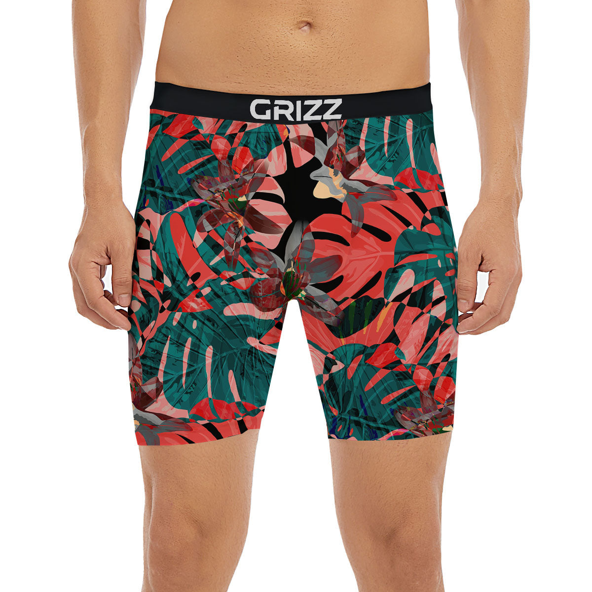 Flower Psychedelic Hawaiian Print Boxer Briefs-grizzshop