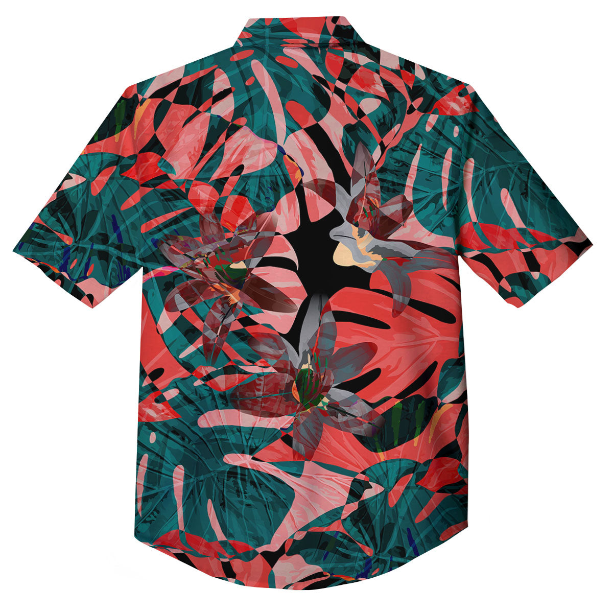 Flower Psychedelic Hawaiian Print Button Up Shirt-grizzshop