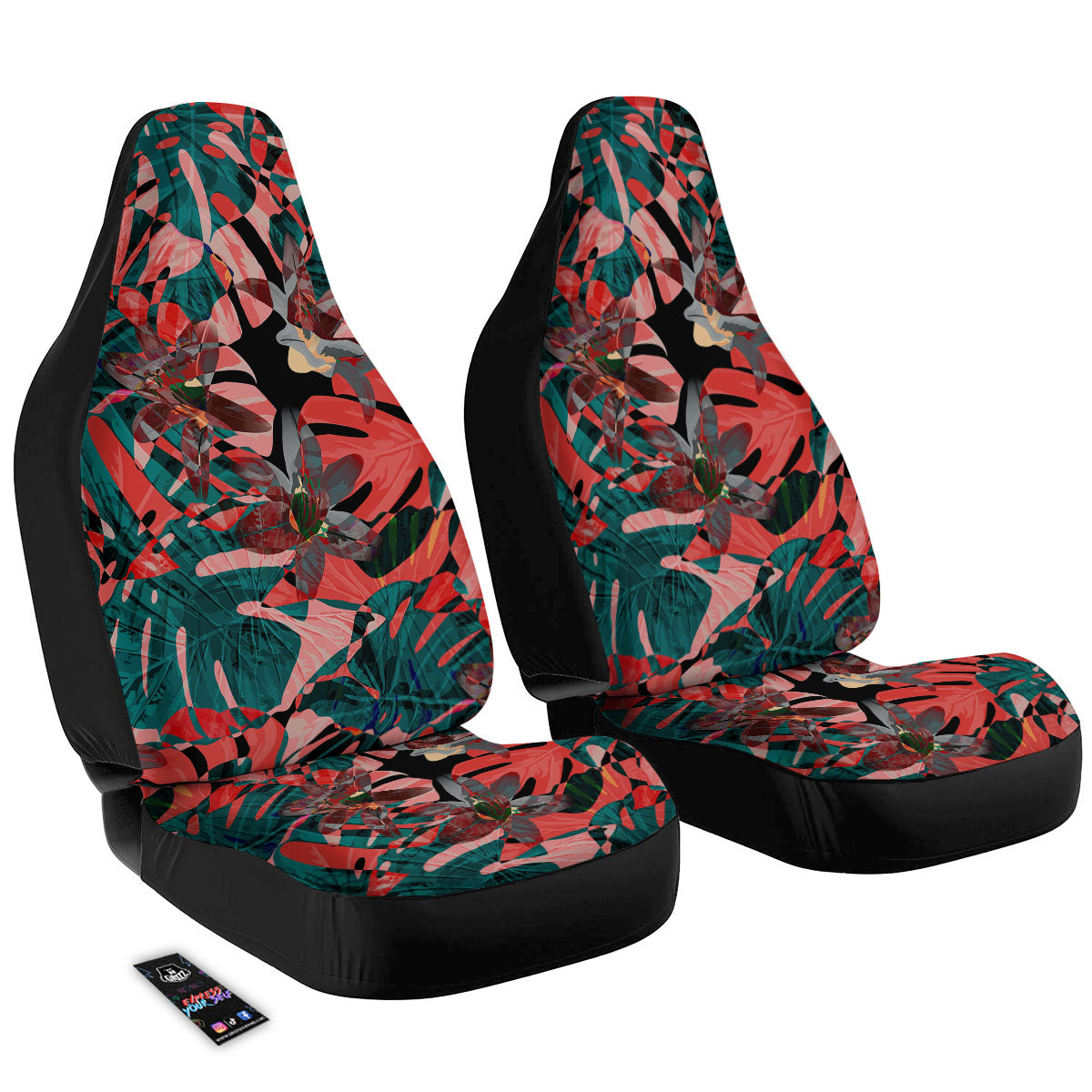 Flower Psychedelic Hawaiian Print Car Seat Covers-grizzshop