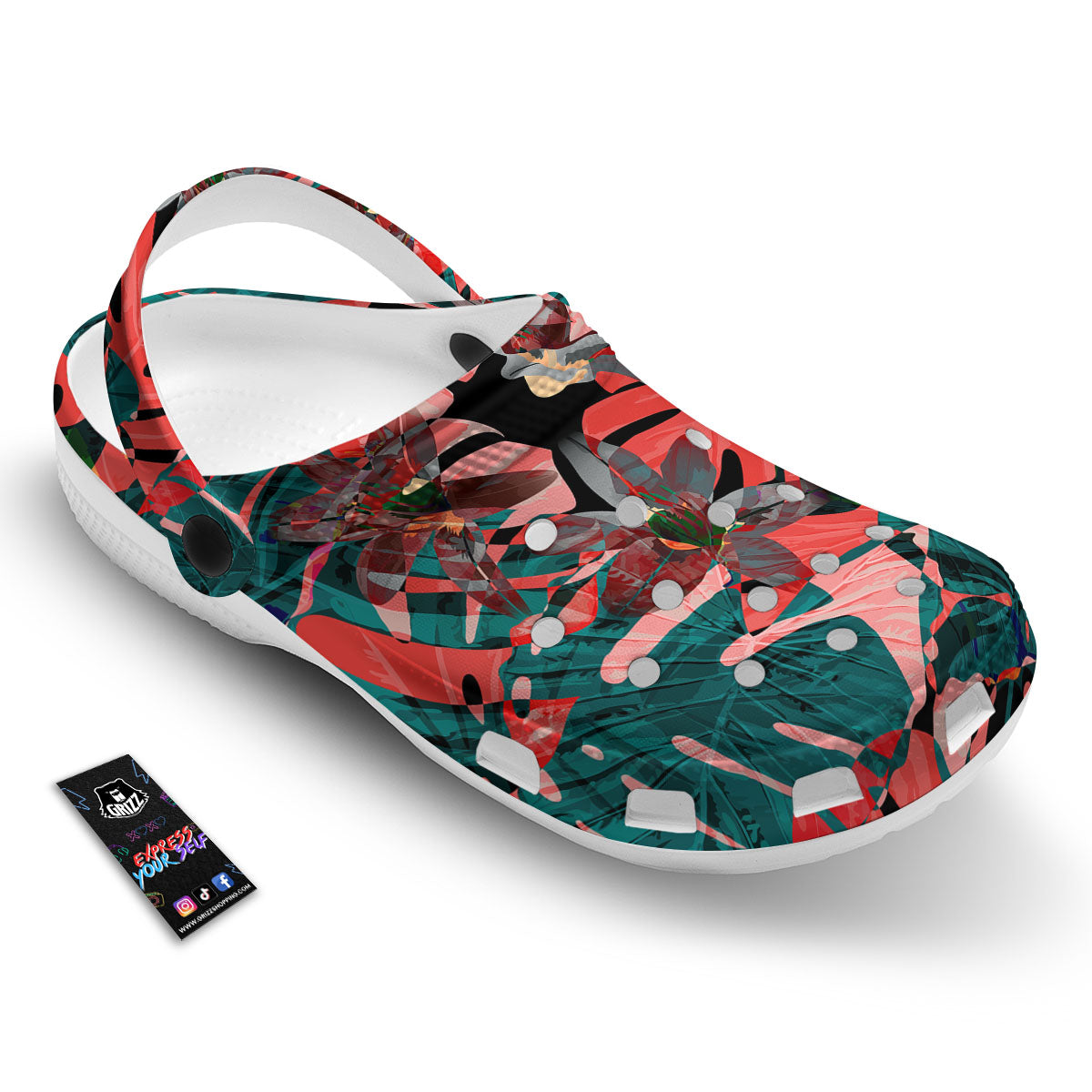 Flower Psychedelic Hawaiian Print Clog-grizzshop