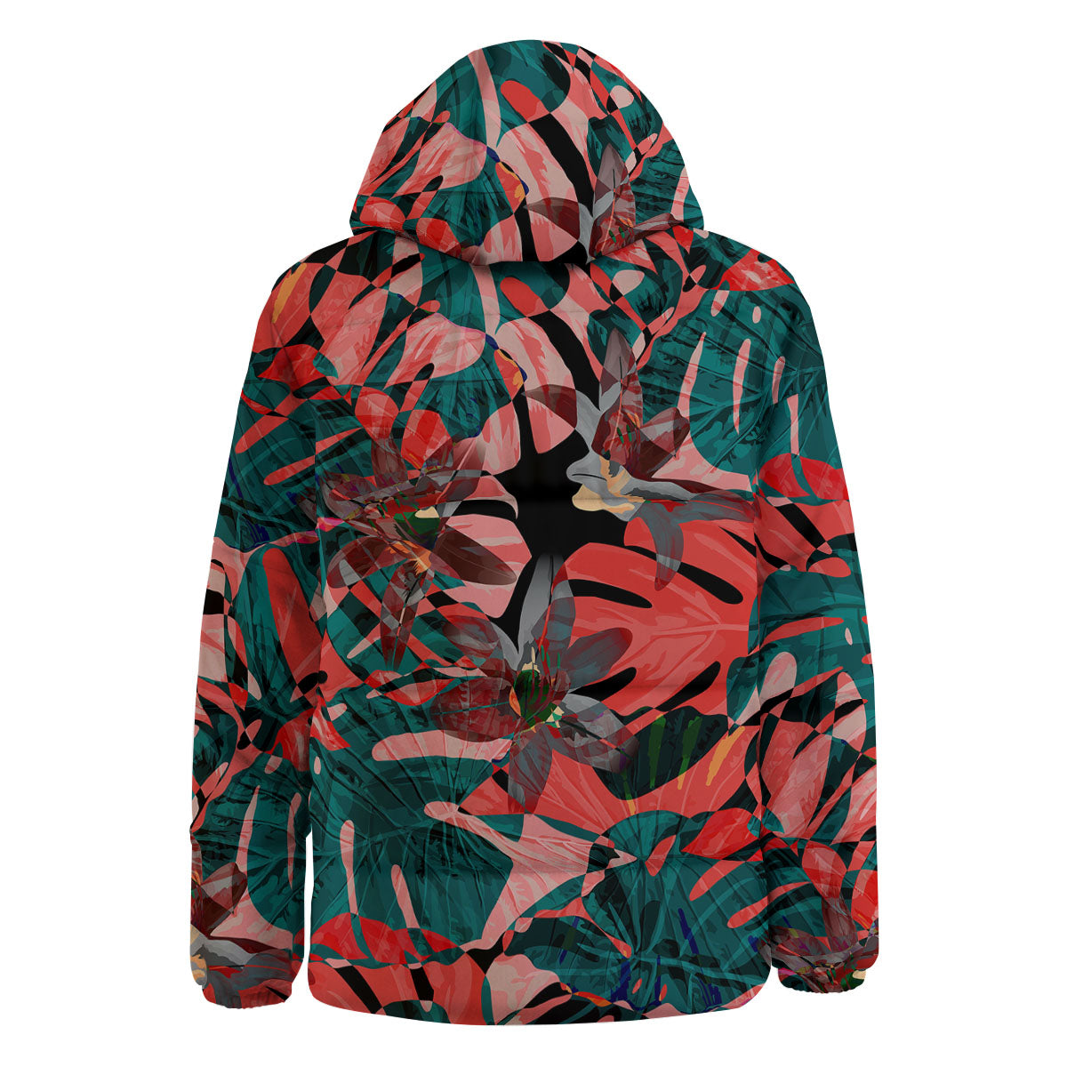 Flower Psychedelic Hawaiian Print Down Jacket-grizzshop