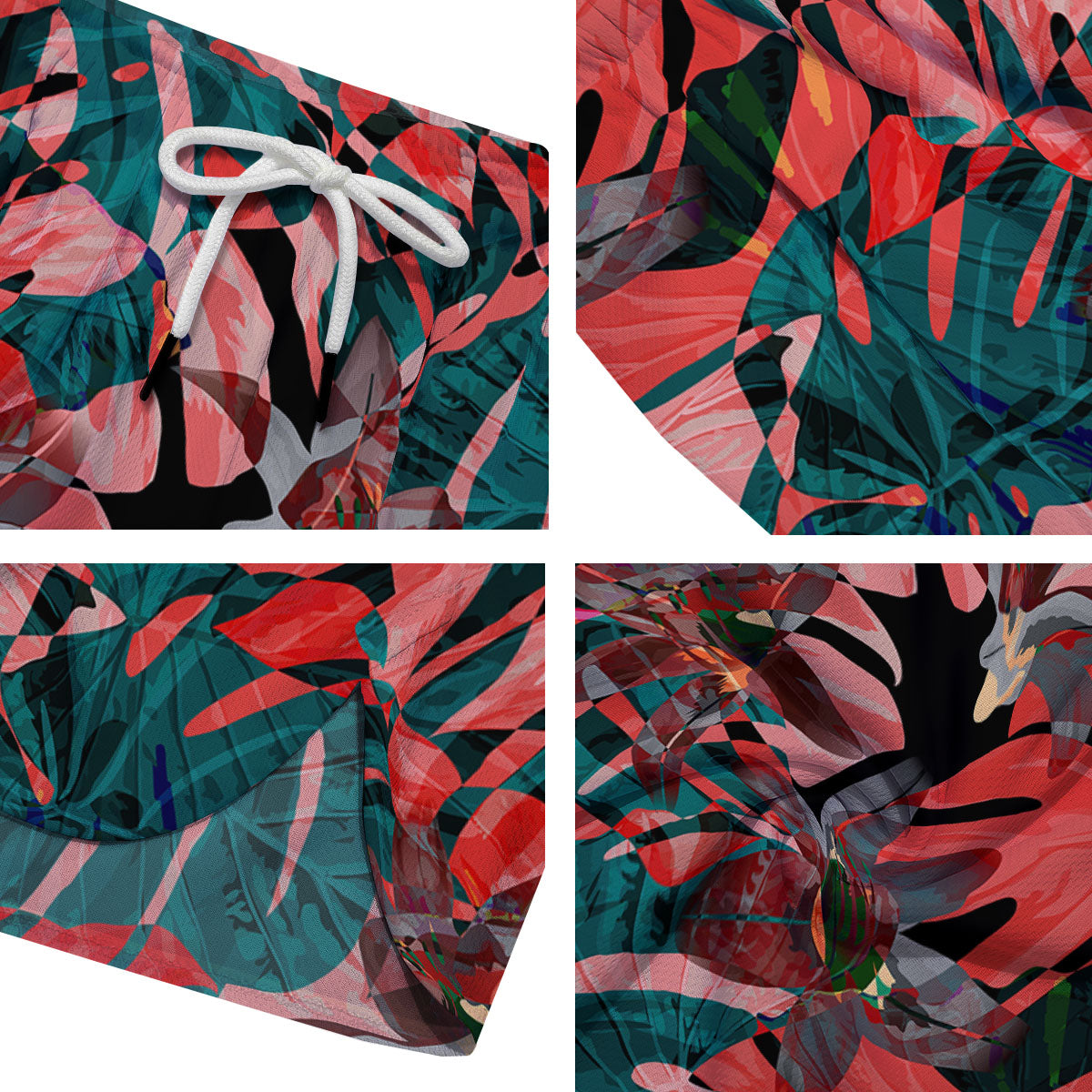 Flower Psychedelic Hawaiian Print Men's Running Shorts-grizzshop