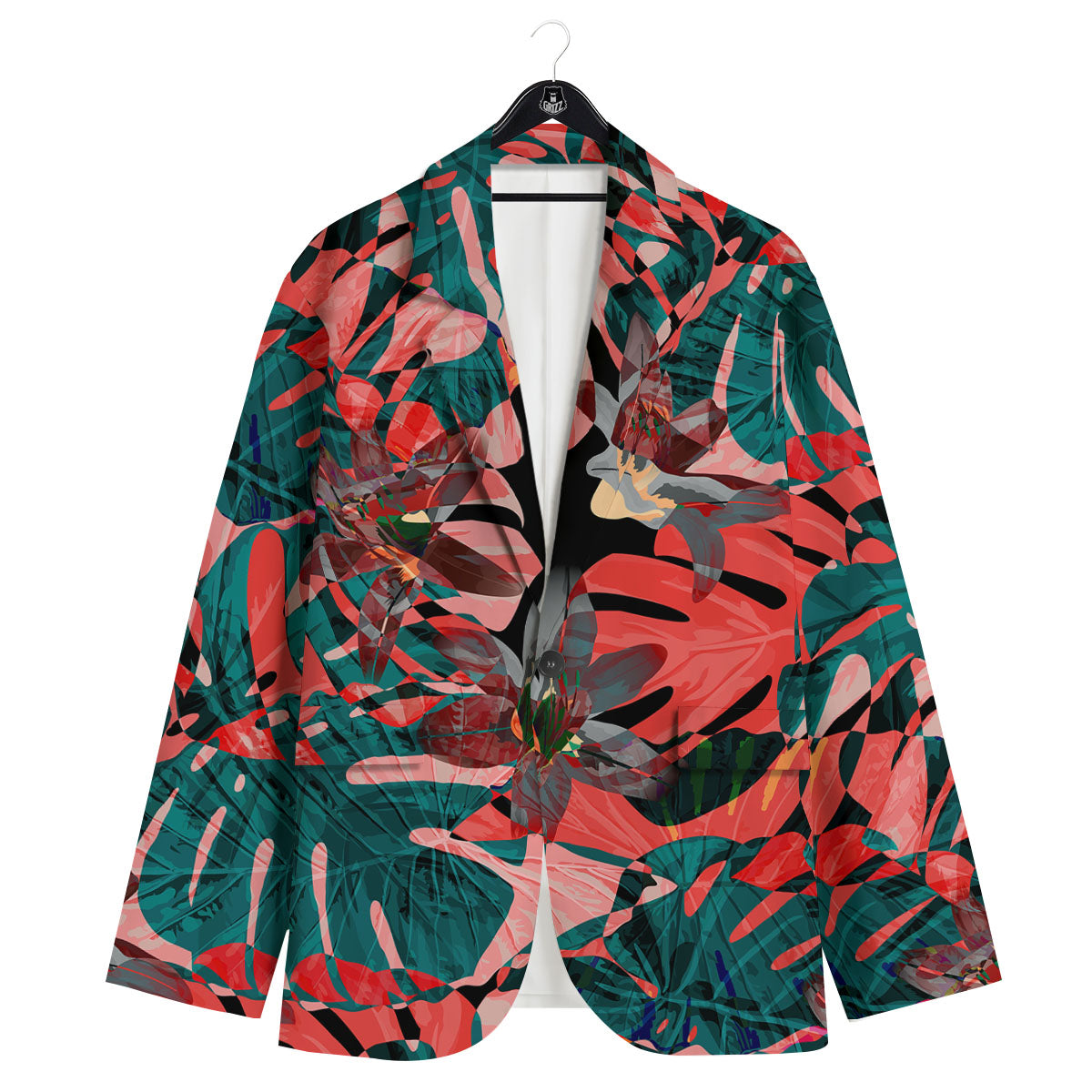 Flower Psychedelic Hawaiian Print Men's Sport Coat-grizzshop