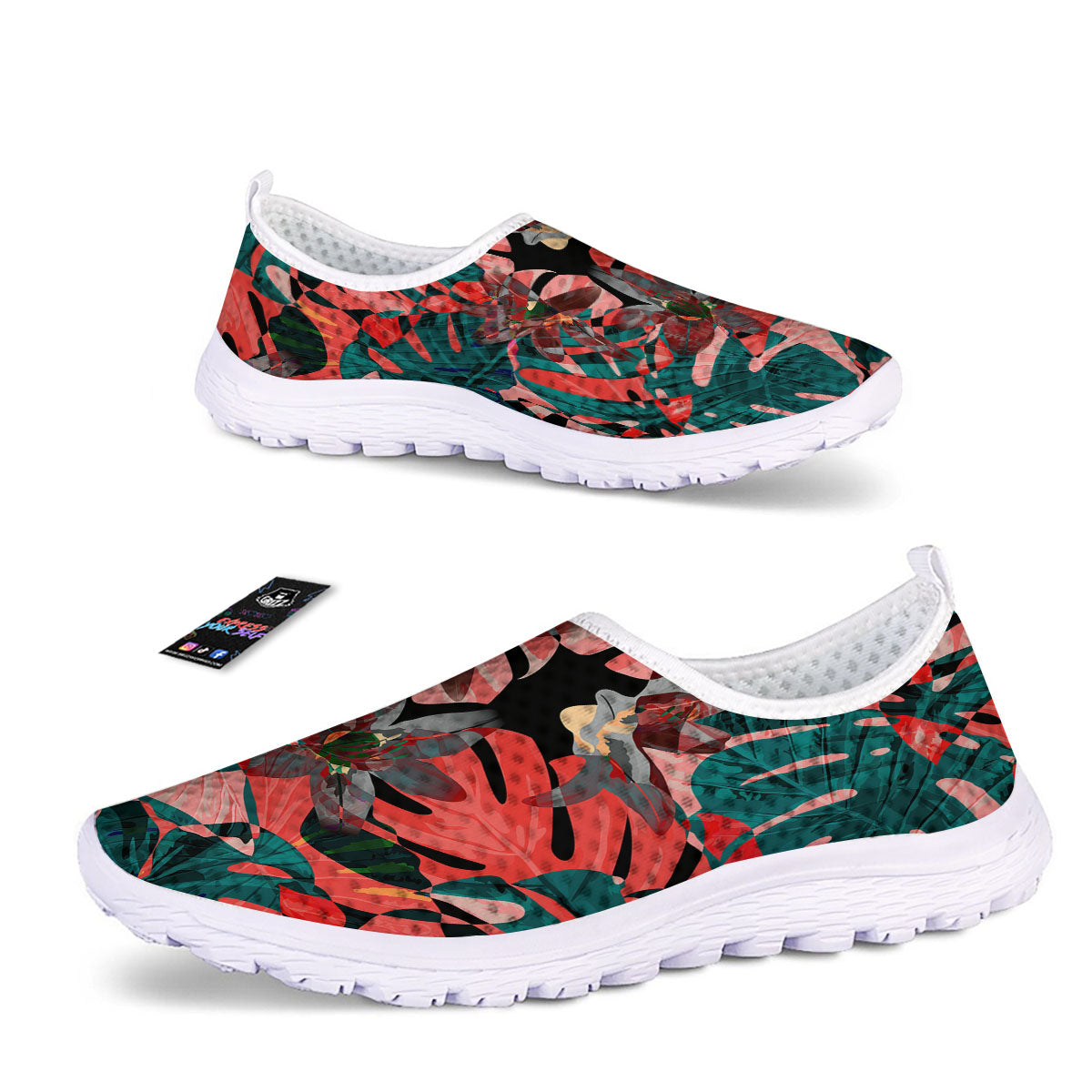 Flower Psychedelic Hawaiian Print Nurse Shoes-grizzshop