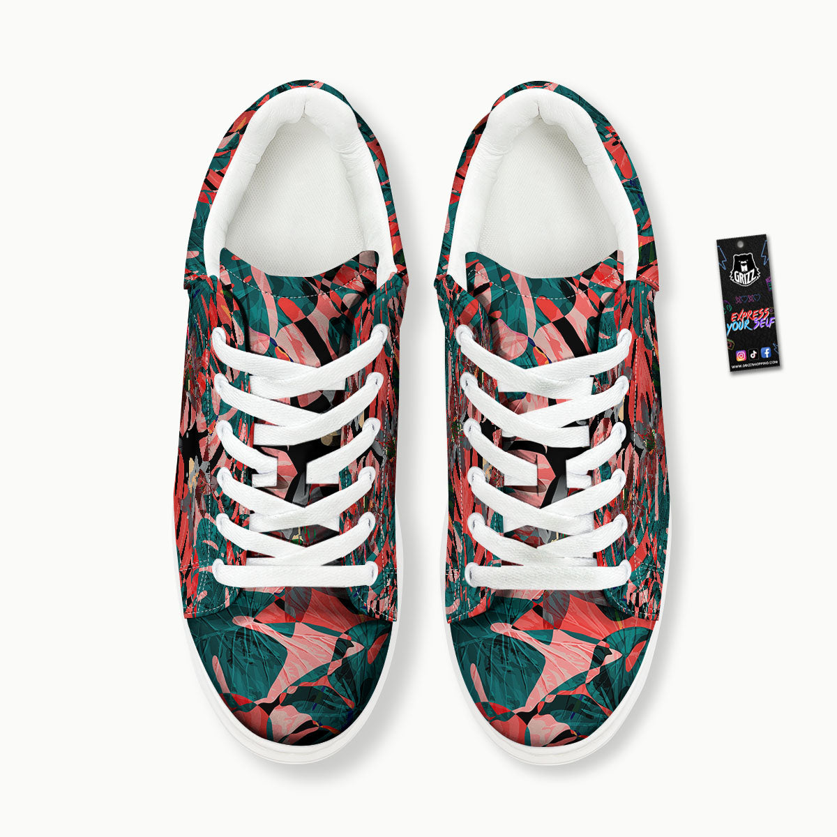 Flower Psychedelic Hawaiian Print Platform Shoes-grizzshop
