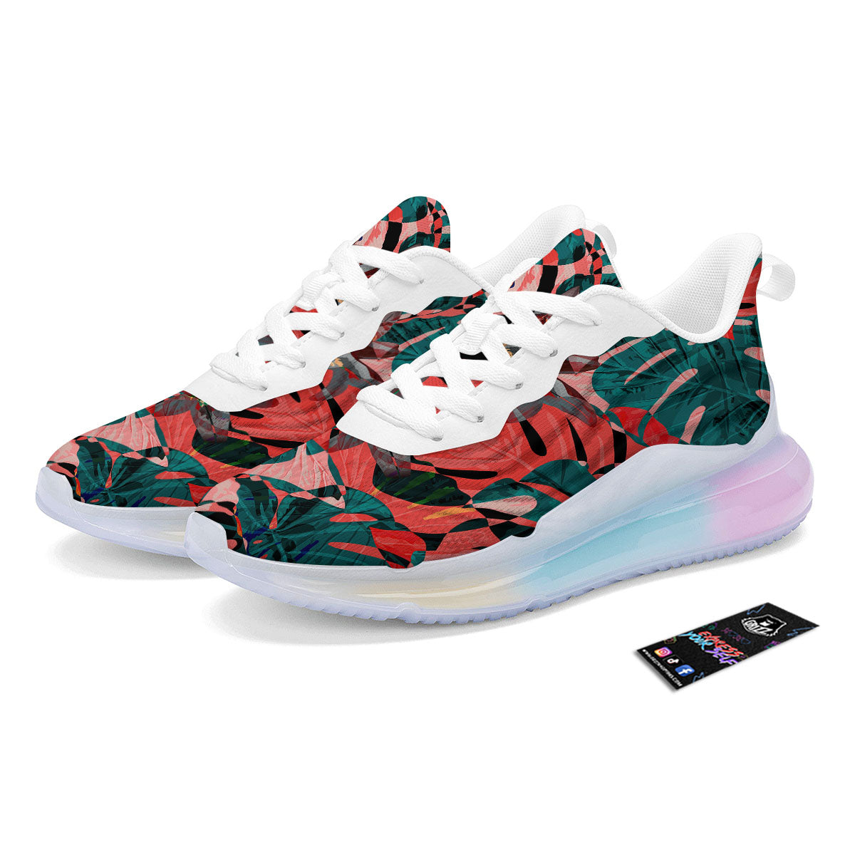 Flower Psychedelic Hawaiian Print Running Sneakers-grizzshop