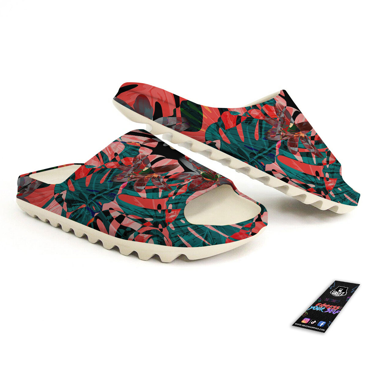 Flower Psychedelic Hawaiian Print Sandals-grizzshop