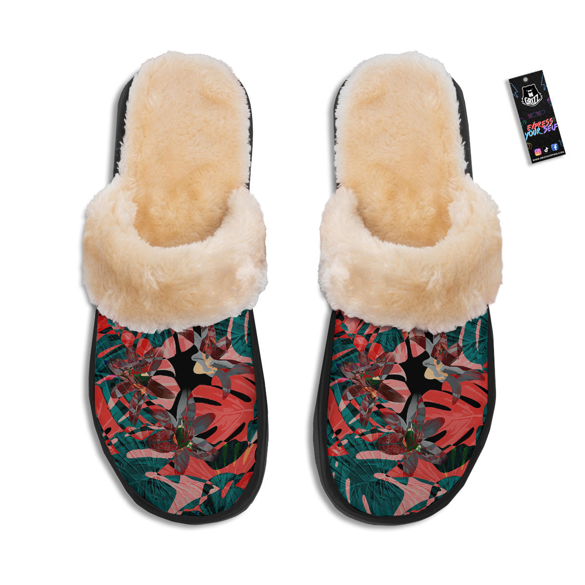 Flower Psychedelic Hawaiian Print Slippers-grizzshop