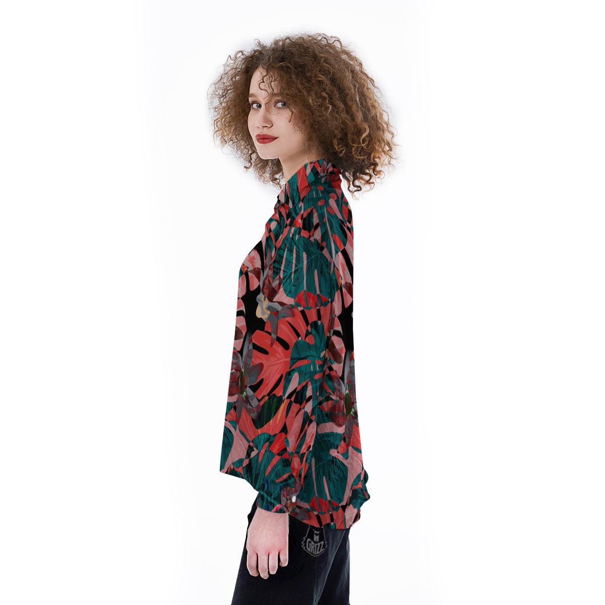 Flower Psychedelic Hawaiian Print Women's Long Sleeve Shirts-grizzshop