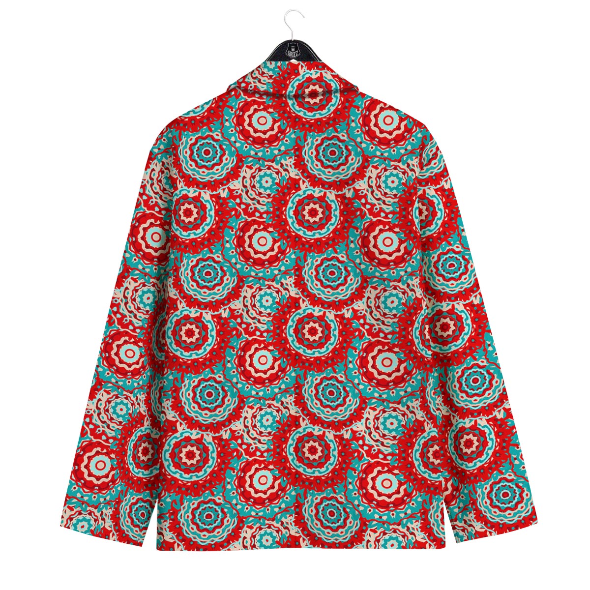 Flower Red Boho Print Pattern Men's Sport Coat-grizzshop
