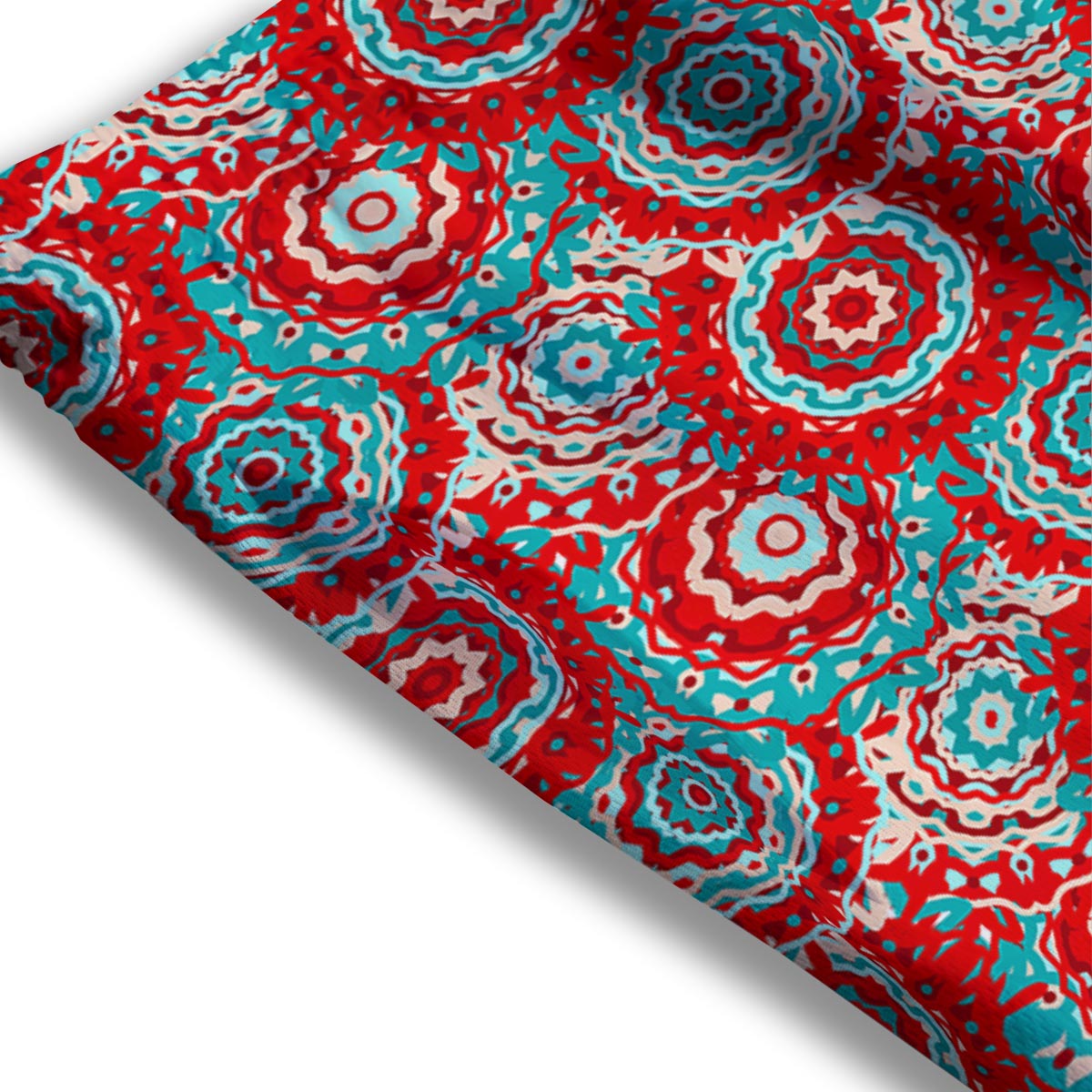 Flower Red Boho Print Pattern Mesh Shorts-grizzshop