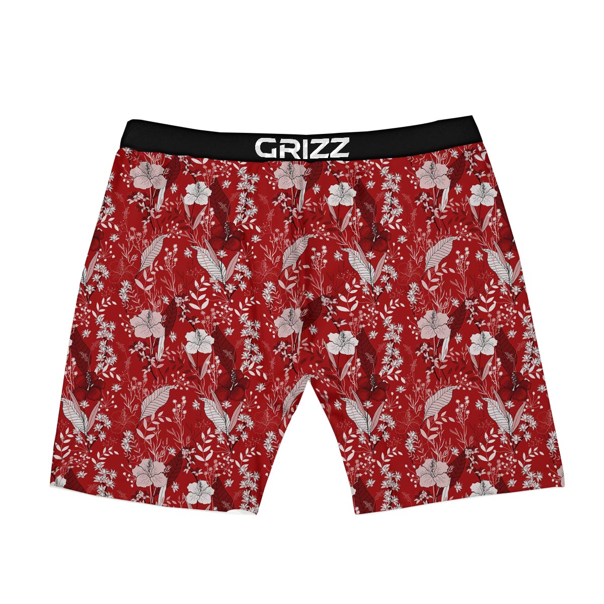 Flower Red Japanese Print Pattern Boxer Briefs-grizzshop