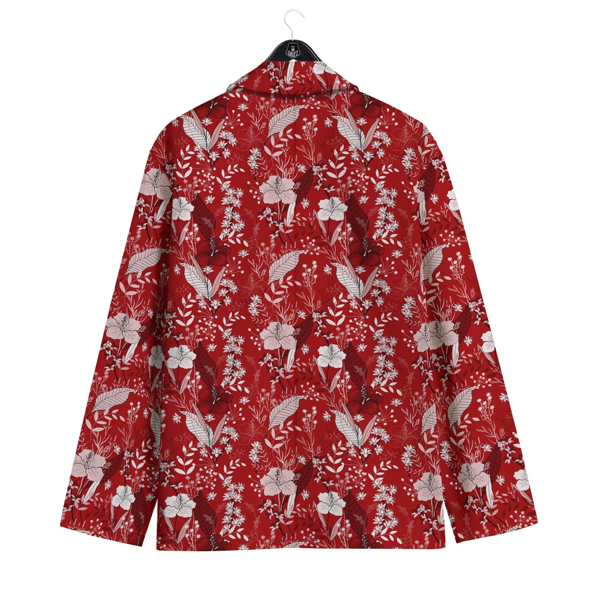 Flower Red Japanese Print Pattern Men's Sport Coat-grizzshop