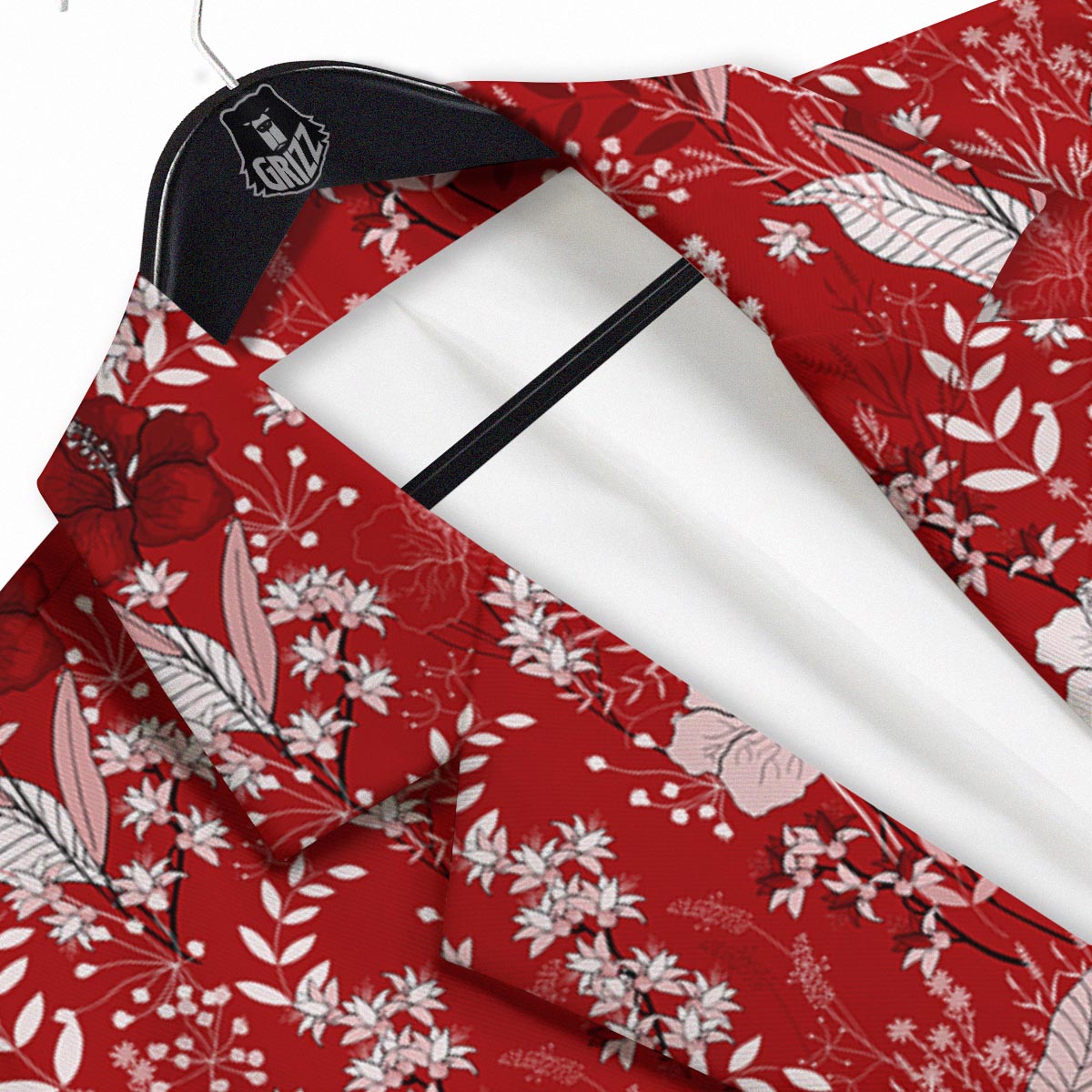 Flower Red Japanese Print Pattern Men's Sport Coat-grizzshop
