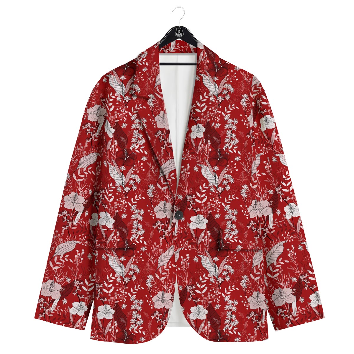 Flower Red Japanese Print Pattern Men's Sport Coat-grizzshop