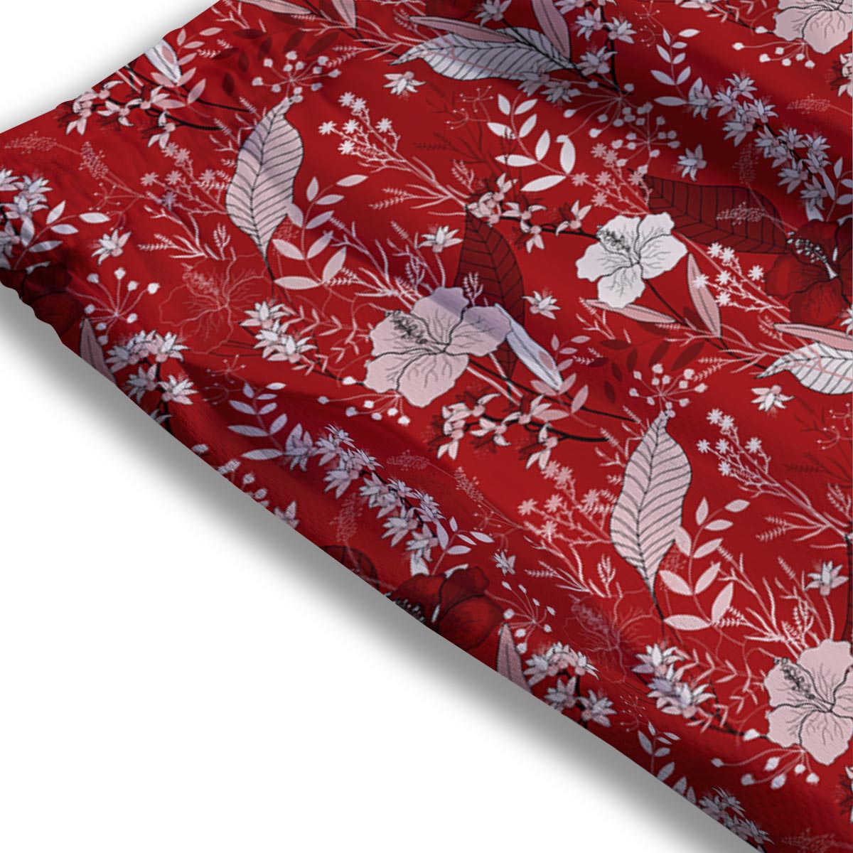 Flower Red Japanese Print Pattern Mesh Shorts