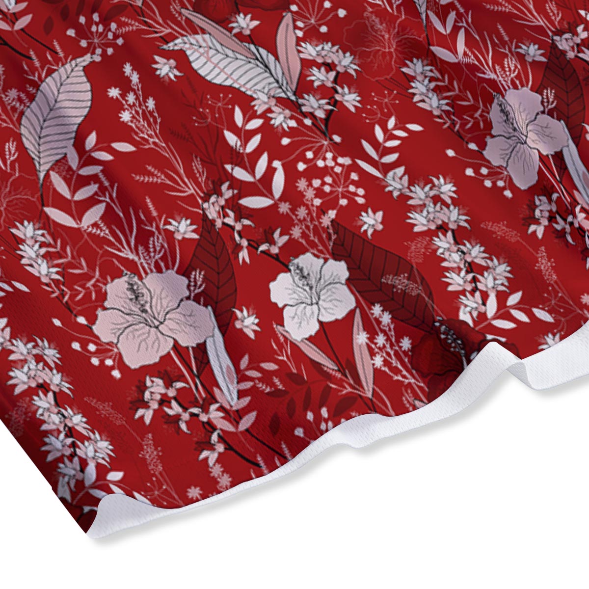 Flower Red Japanese Print Pattern Mesh Shorts