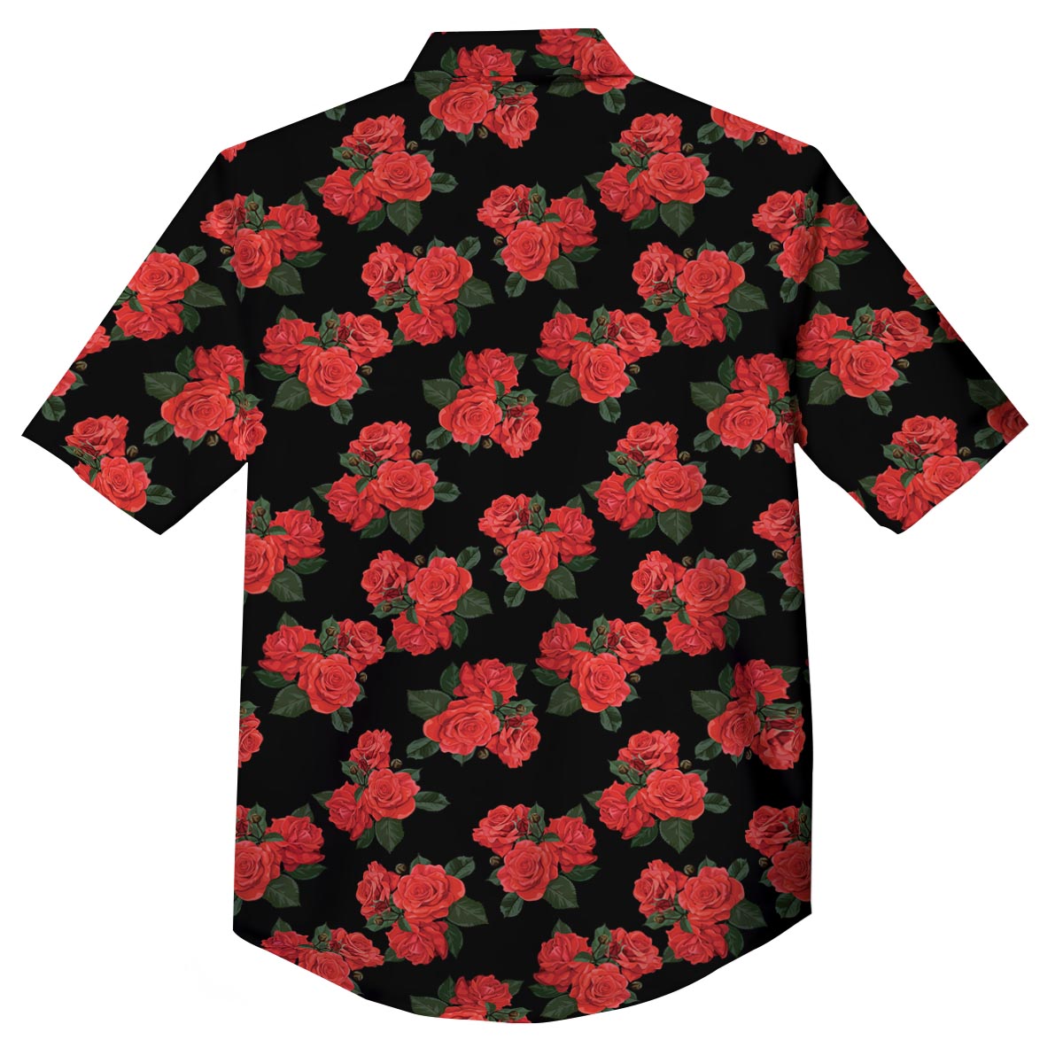 Flower Red Rose Print Pattern Button Up Shirt-grizzshop