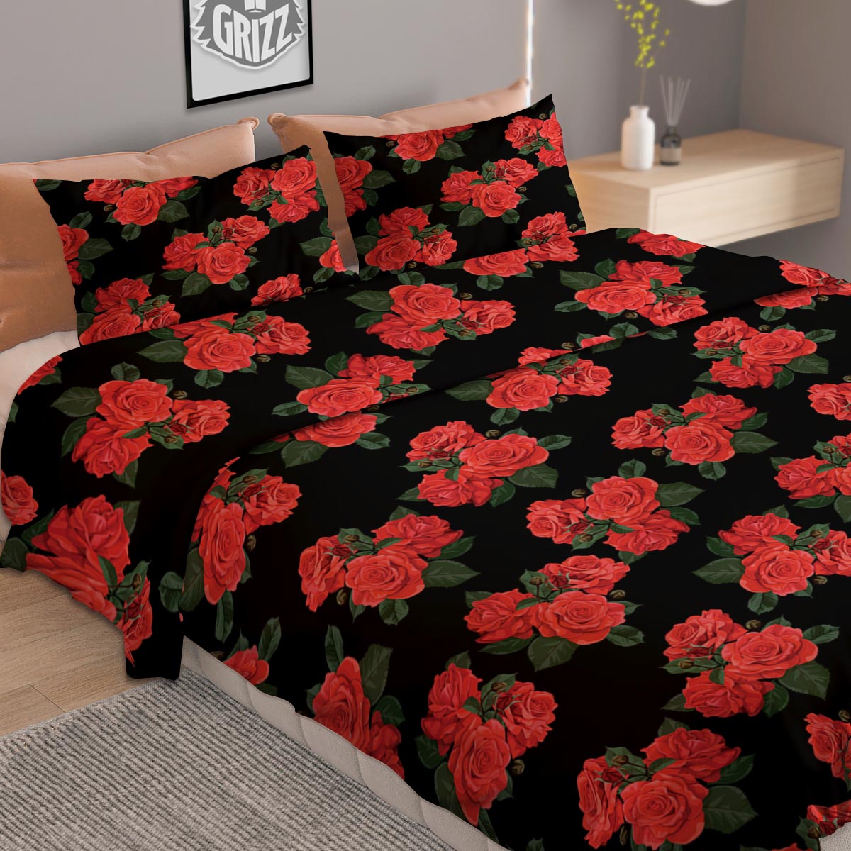 Flower Floral Vintage Print Pattern Duvet Cover Bedding Set