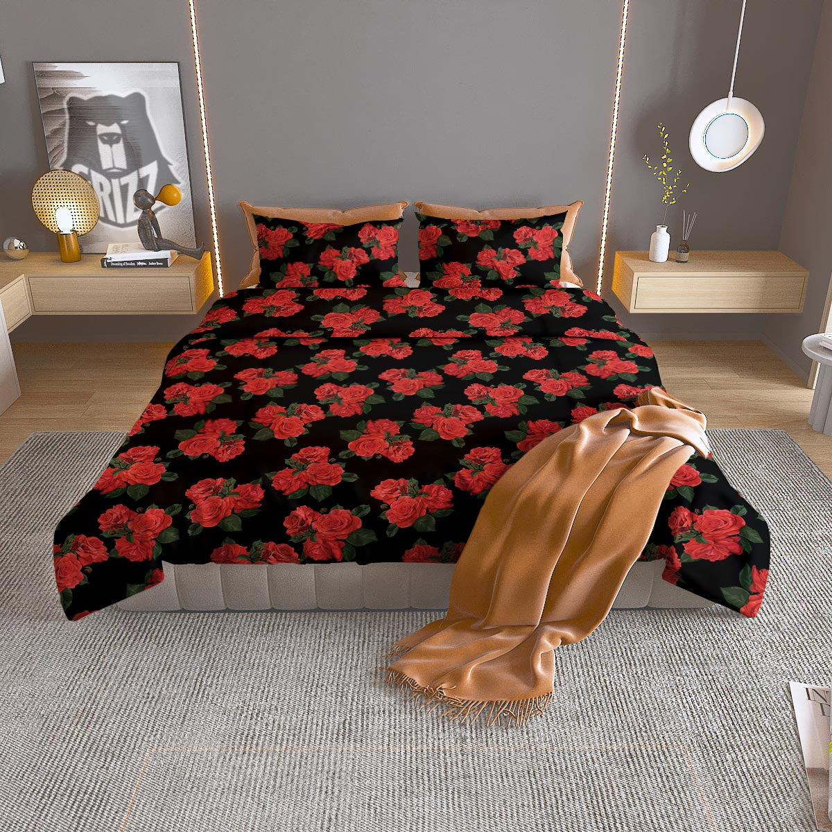 Flower Floral Vintage Print Pattern Duvet Cover Bedding Set