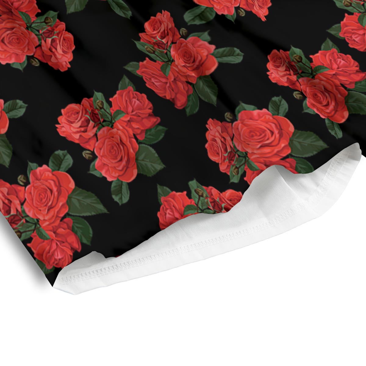 Flower Red Rose Print Pattern Men's Athletic Shorts