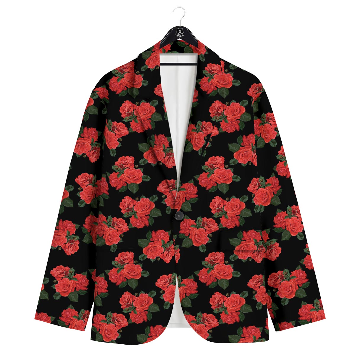 Flower Red Rose Print Pattern Men's Sport Coat-grizzshop