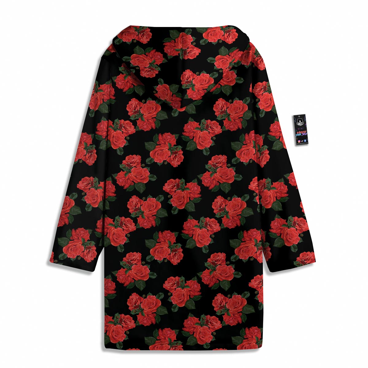 Flower Red Rose Print Pattern Men's Windbreaker Jacket-grizzshop