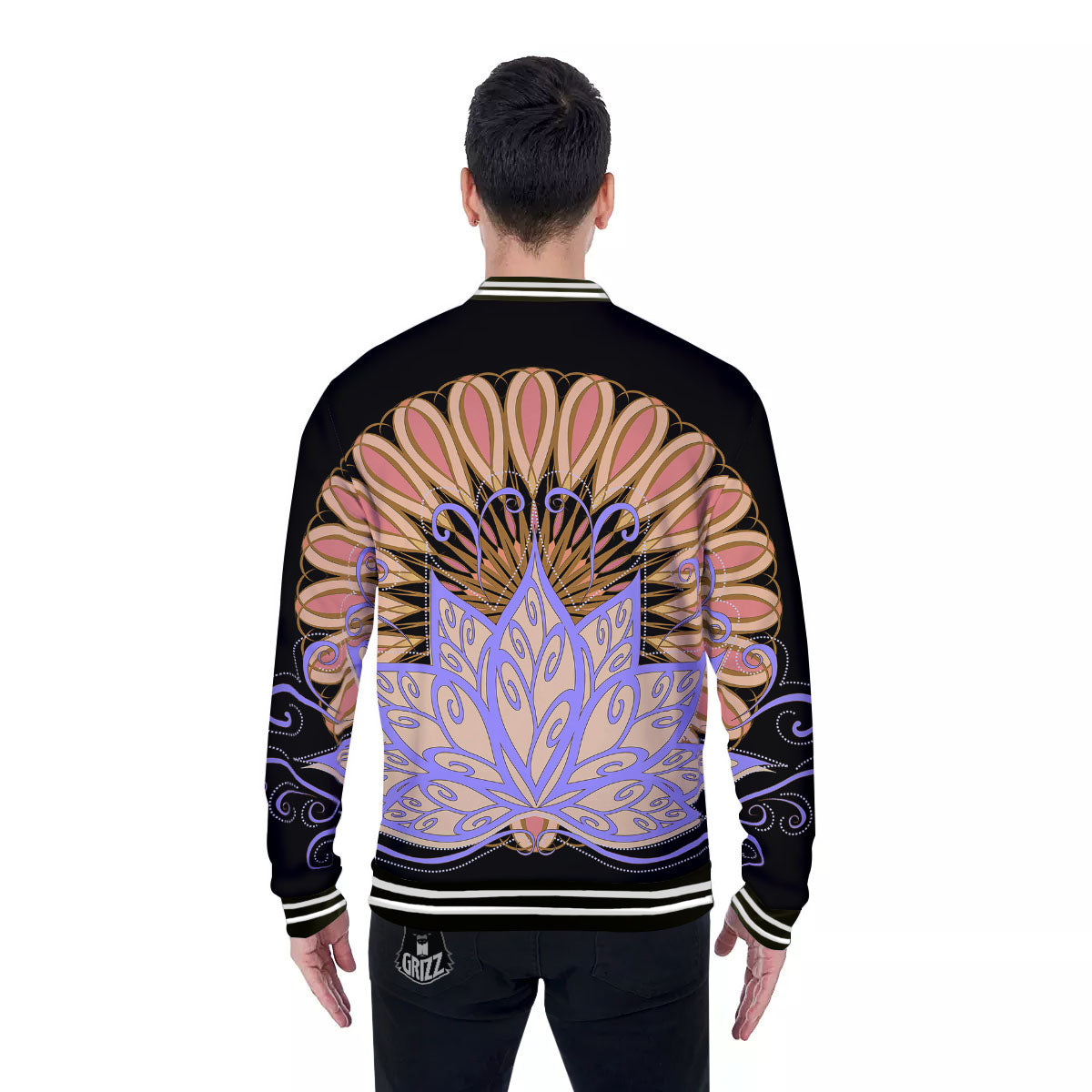 Flower Reiki Chakra Print Baseball Jacket-grizzshop