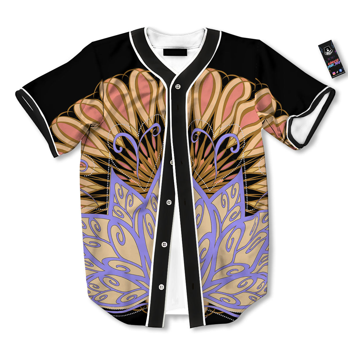 Flower Reiki Chakra Print Baseball Jersey-grizzshop